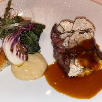Michael Mina - Filet with truffles I think? - New American Near Me - Las Vegas, Nevada Michael Mina - Filet with truffles I think? - New American Near Me - Las Vegas, Nevada