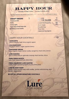 Menu photo 6 Lure Fish House Camarillo, CA