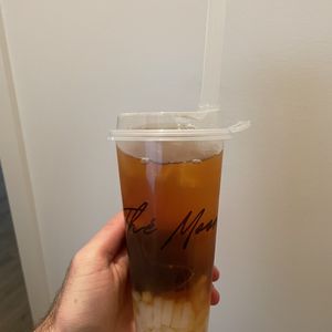 Photo of THÉ MOON Tea House - Calgary, AB, Canada. The Moon Lucky (Black Tea bag) with Coconut Jell