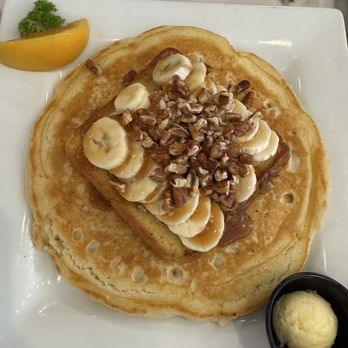 Keke's Breakfast Cafe - Pancake & French Toast with Bananas and Nuts - Breakfast & Brunch Near Me - Kennesaw, Georgia Keke's Breakfast Cafe - Pancake & French Toast with Bananas and Nuts - Breakfast & Brunch Near Me - Kennesaw, Georgia
