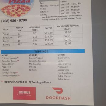 Dream's Pizza On The 9 - Menu - Italian Near Me - Markham, Illinois