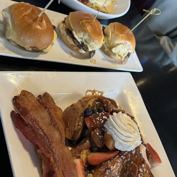 Chelsea Corner - (Top) Biscuit and gravy, (Middle) Sliders, (Bottom) whiskey bourbon French toast? - American Near Me - Dallas, Texas