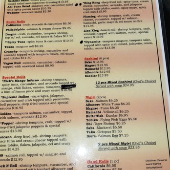 Modesto Sukiyaki - Menu - Sushi Bars Near Me - Modesto, California