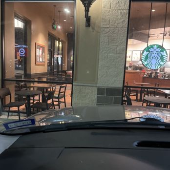 Starbucks - a view of a coffee shop through the windshield of a car - Coffee & Tea Near Me - Lewisville, Texas