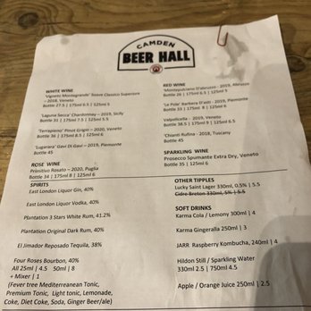 Camden Town Brewery - Wine & alcohol menu - Pubs Near Me - London, XGL Camden Town Brewery - Wine & alcohol menu - Pubs Near Me - London, XGL