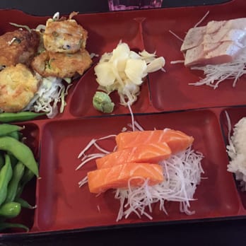 Roppongi Sushi - 3 choice lunch bento,shiro maguro,salmon sashimi, crab pancake! - Japanese Near Me - Livermore, California Roppongi Sushi - 3 choice lunch bento,shiro maguro,salmon sashimi, crab pancake! - Japanese Near Me - Livermore, California