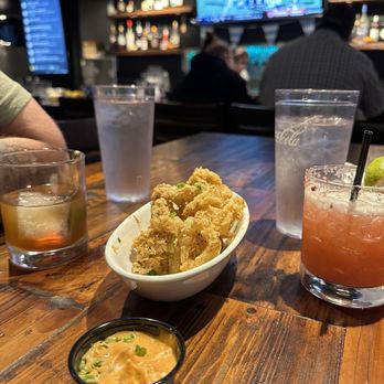 Peninsula Brewhouse - Calamari. Old fashion and strawberry jam marg - Brewpubs Near Me - Silverdale, Washington