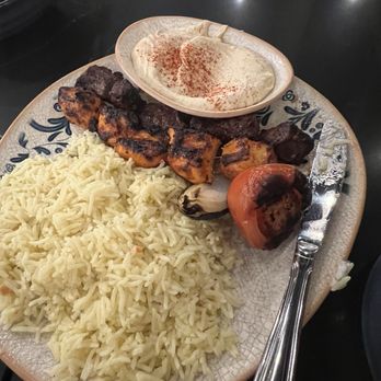 The Butcher's Grille - 2 Skewer Dinner chicken tawouk and beef kabob - Middle Eastern Near Me - Dearborn, Michigan