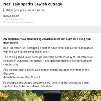Robertsons of Kinbuck - Nazi sale sparks Jewish outrage - Auction Houses Near Me - Dunblane, SAY Robertsons of Kinbuck - Nazi sale sparks Jewish outrage - Auction Houses Near Me - Dunblane, SAY
