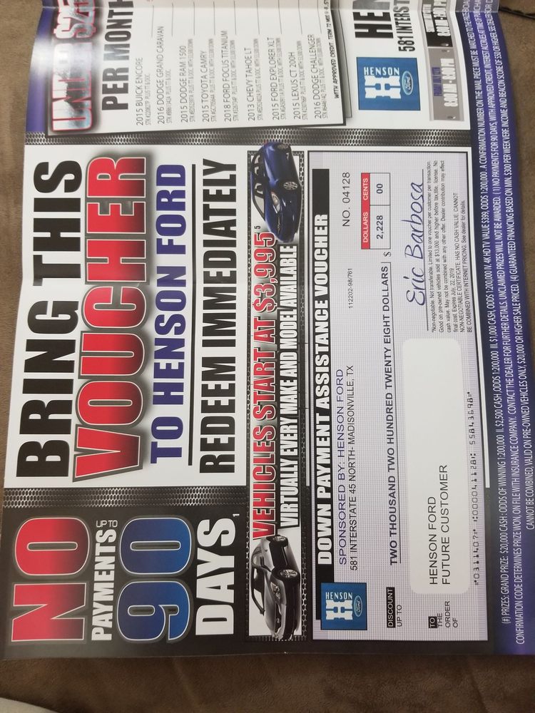 HENSON FORD 11 Reviews 581 Interstate 45 N, Madisonville, Texas Car Dealers Phone Number