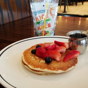 Corner Bakery Cafe - Kids Pancakes with Fruit instead of Bacon - Breakfast & Brunch Near Me - Tukwila, Washington