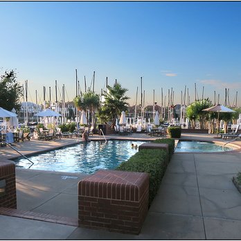Sundance Grill II - This is just outside the door beside the bar.  The pool is restricted to marina members and their guests. - Seafood Near Me - Kemah, Texas