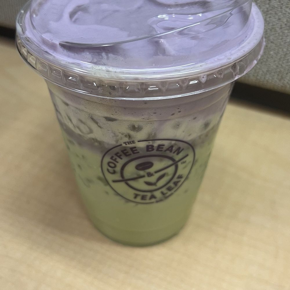 Iced Ube Coconut Cream Matcha Latte, delicious! Iced Ube Coconut Cream Matcha Latte, delicious!