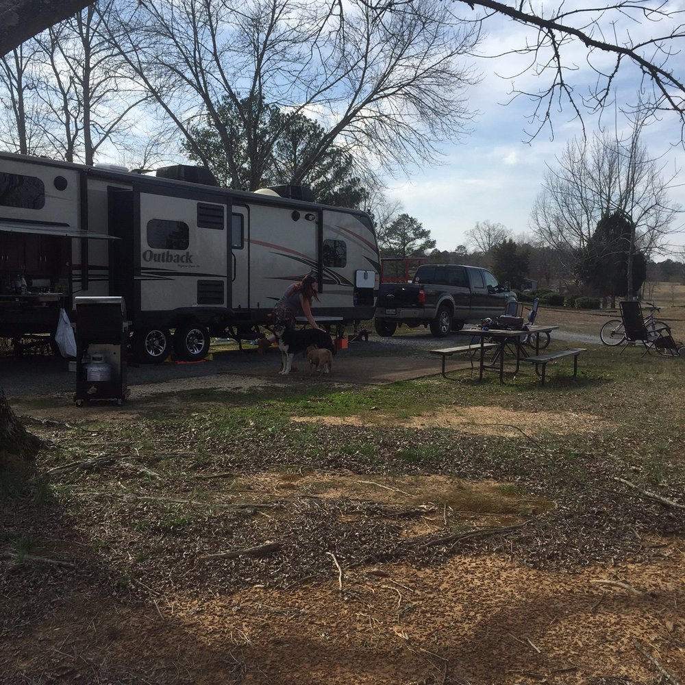 Thousand Trails Hidden Cove - This is the size of the campsite we were in - I'm standing on the back corner looking in - it was huge! - Campgrounds Near Me - Arley, Alabama