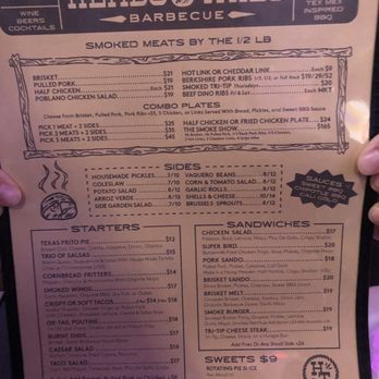 Heads And Tails Barbecue - The main food menu then the flip side showing drinks and happy hour specials. - Barbeque Near Me - Berkeley, California