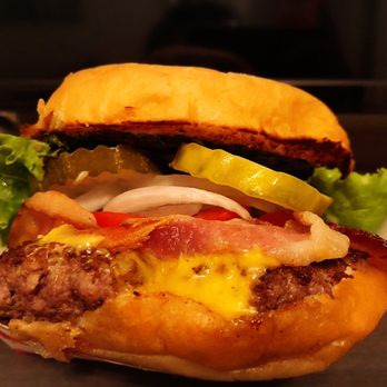 TrueBurger - Bacon Cheesy TrueBurger (pickles and onions inside) - Burgers Near Me - Oakland, California TrueBurger - Bacon Cheesy TrueBurger (pickles and onions inside) - Burgers Near Me - Oakland, California