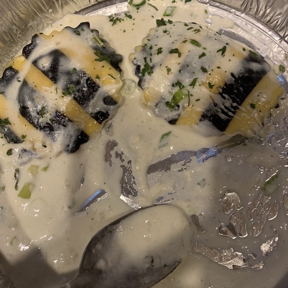 Leftover to-go lobster ravioli.