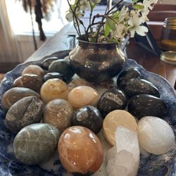 The Silo Cookhouse at The Horse Shoe Farm - These are Polished stones by the register just as you enter the restaurant.