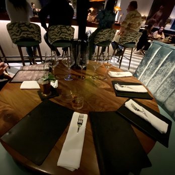Julep Cast Iron Kitchen + Drink - Our booth for five set up beautifully - New American Near Me - Brea, California