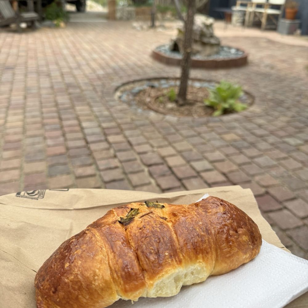 Green chile croissant. Yum. Yum. Yum. Green chile croissant. Yum. Yum. Yum.