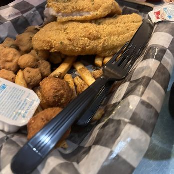 Mal's Krazy Krab - Catfish fillet with fries and okra - Seafood Near Me - Monroe, Georgia Mal's Krazy Krab - Catfish fillet with fries and okra - Seafood Near Me - Monroe, Georgia