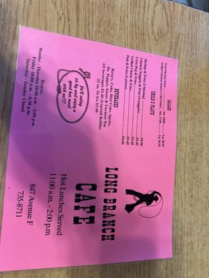 Menu photo 1 Long Branch Cafe Bogalusa, LA