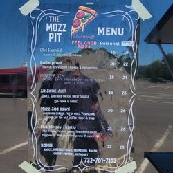 The Mozz Pitt - The menu as seen on the side of the trailer.