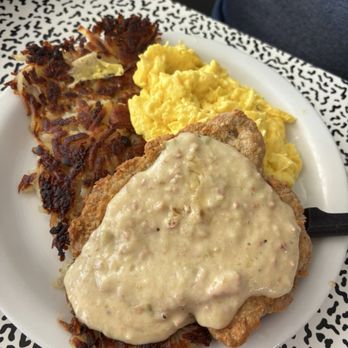 Big Joe's - San Bruno - Chicken Fried Steak with Scrambled Eggs and Hash Browns - Diners Near Me - San Bruno, California