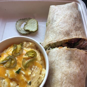 OMC Smokehouse - Grits and brisket wrap - Barbeque Near Me - Duluth, Minnesota OMC Smokehouse - Grits and brisket wrap - Barbeque Near Me - Duluth, Minnesota