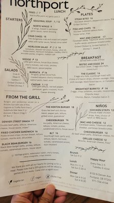 Menu photo 3 Northport Portland, OR