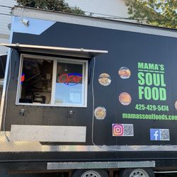 Mama's Soul Foods - Right behind the gas station with plenty of free parking and cover for rainy times