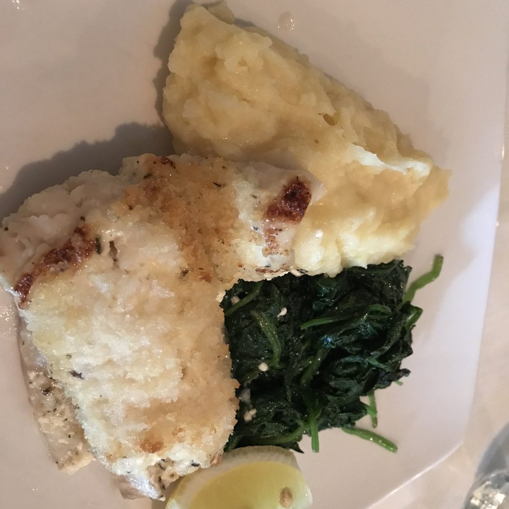 Jack's American Bistro - Baked haddock entree spinach mashed potato - New American Near Me - Queensbury, New York Jack's American Bistro - Baked haddock entree spinach mashed potato - New American Near Me - Queensbury, New York