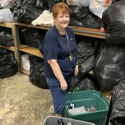 Karen working on donations.