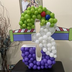 AMC Party Creations - Balloon Mosaic Number. We design any theme. Different prices and size available.
