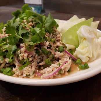 Thai Towne Eatery - Chicken Larb Salad with mild-medium spice - Thai Near Me - Orange, California Thai Towne Eatery - Chicken Larb Salad with mild-medium spice - Thai Near Me - Orange, California