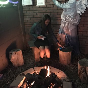 Winter Wonderland - Fire pit. They provide utensils for roasting marshmallows. - Holiday Decorations Near Me - Scottsdale, Arizona Winter Wonderland - Fire pit. They provide utensils for roasting marshmallows. - Holiday Decorations Near Me - Scottsdale, Arizona