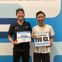 IQ Laser Vision - Santa Clara - A new vision milestone! Celebrating our EVO ICL patient and his journey toward clearer sight with Dr. Lin at IQ Laser Vision.