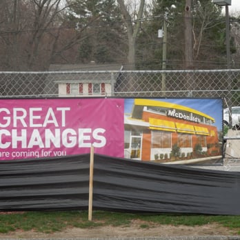McDonald's - a construction site with a sign that reads great changes are coming for mcdonald's - Burgers Near Me - Bloomfield, Connecticut McDonald's - a construction site with a sign that reads great changes are coming for mcdonald's - Burgers Near Me - Bloomfield, Connecticut