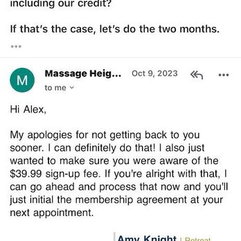 Massage Heights - Emails from me to Massage Heights. - Massage Near Me - Newport Beach, California