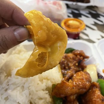 China Wok - a hand holding a piece of food - Chinese Near Me - Danbury, Connecticut