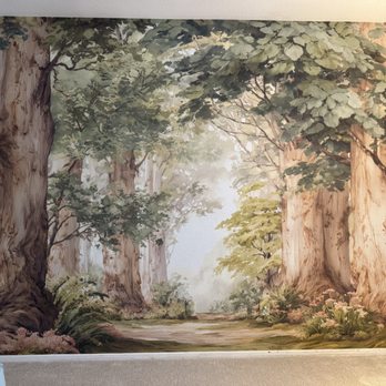 Leo Wallcovering - Accent wall mural in a bedroom. - Wallpapering Near Me Leo Wallcovering - Accent wall mural in a bedroom. - Wallpapering Near Me