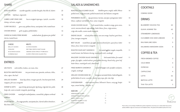 Tableau Kitchen and Bar by null