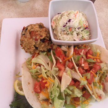 Bernies Beach Bar - 3 fish tacos (mahi mahi) with beans & rice & Cole slaw - Bars Near Me - Hampton, New Hampshire Bernies Beach Bar - 3 fish tacos (mahi mahi) with beans & rice & Cole slaw - Bars Near Me - Hampton, New Hampshire
