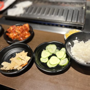 Wang Cho Korean BBQ - Kimchi, Fishcake, pickled cucumber and steamed rice. Endless sides to add to the meats you choose. - Korean Near Me - Riverside, California Wang Cho Korean BBQ - Kimchi, Fishcake, pickled cucumber and steamed rice. Endless sides to add to the meats you choose. - Korean Near Me - Riverside, California