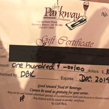 The Parkway Restaurant - Read the small print, mention you have a gift certificate as soon as you set down and be careful asking how much the special crab dip is! - New American Near Me - Bethany Beach, Delaware