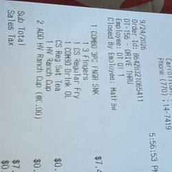 Jack's Family Restaurant - My receipt