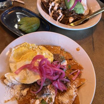 La Condesa - Top: birra chilaquiles bottom: ribeye chilaquiles - Breakfast & Brunch Near Me - Sandy, Utah