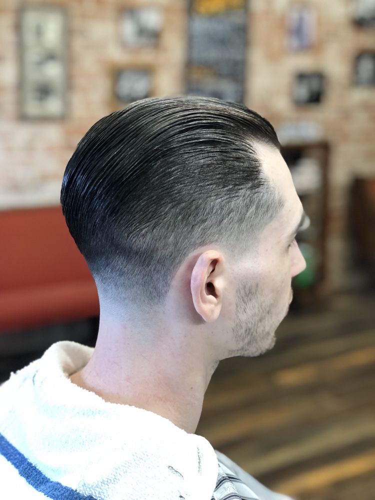 Slick Back Hair With Tapered Sideburns And Back Yelp