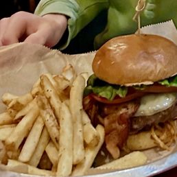 The perfect cheeseburger and fresh fries The perfect cheeseburger and fresh fries
