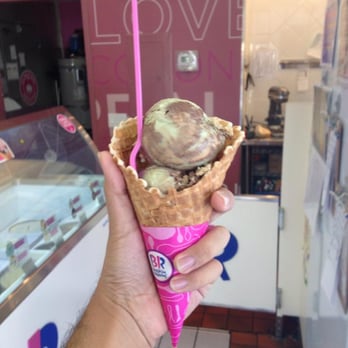 Baskin-Robbins - First Class Camouflage Ice Cream (Cake Batter, Salted Caramel, Chocolate) on a Waffle Cone - Ice Cream & Frozen Yogurt Near Me - Bonita, California Baskin-Robbins - First Class Camouflage Ice Cream (Cake Batter, Salted Caramel, Chocolate) on a Waffle Cone - Ice Cream & Frozen Yogurt Near Me - Bonita, California